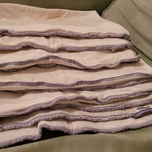 Cotton Prefold Diaper Cloths with Purple Trim 100% Cotton